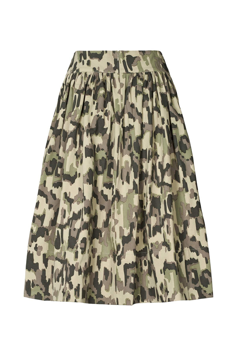 Silke - Cyber drill full skirt I Olive combo