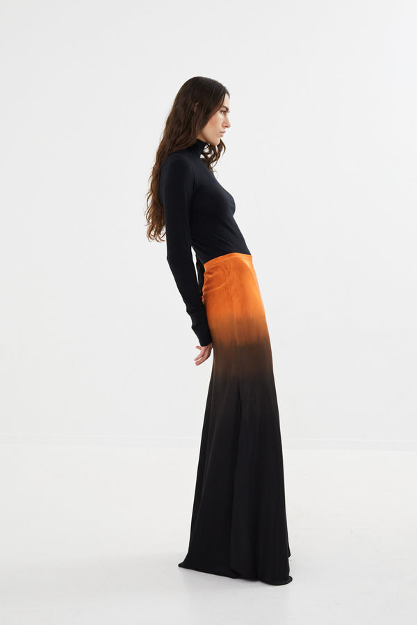 Lucill - Flow bias skirt I Burnt orange combo