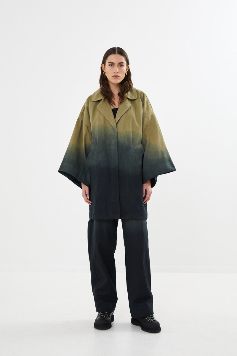 Jacqline - Flow drill oversize jacket I Sand combo