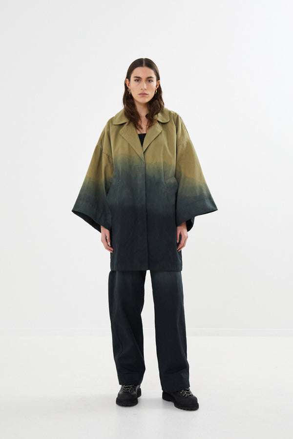 Jacqline - Flow drill oversize jacket I Army combo