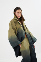 Jacqline - Flow drill oversize jacket I Sand combo