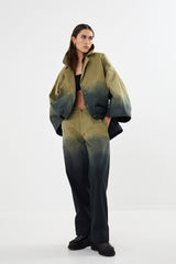 Jacqline - Flow drill oversize jacket I Army combo