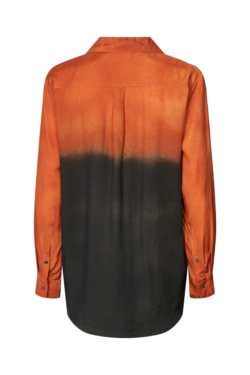 Graffiti mens shirt - Rosali I Burnt orange black combo