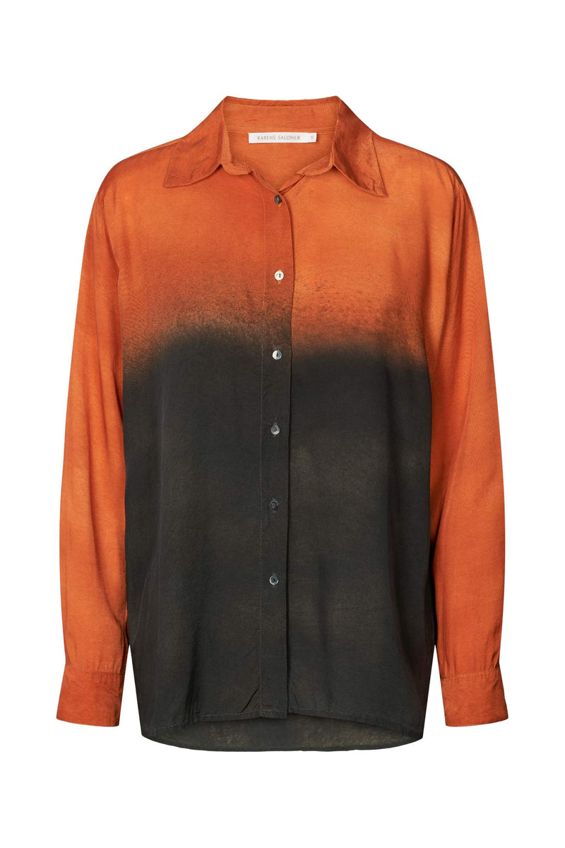 Graffiti mens shirt - Rosali I Burnt orange black combo