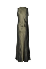 Venus - Graffiti bias dress wide strap I Olive charcoal combo