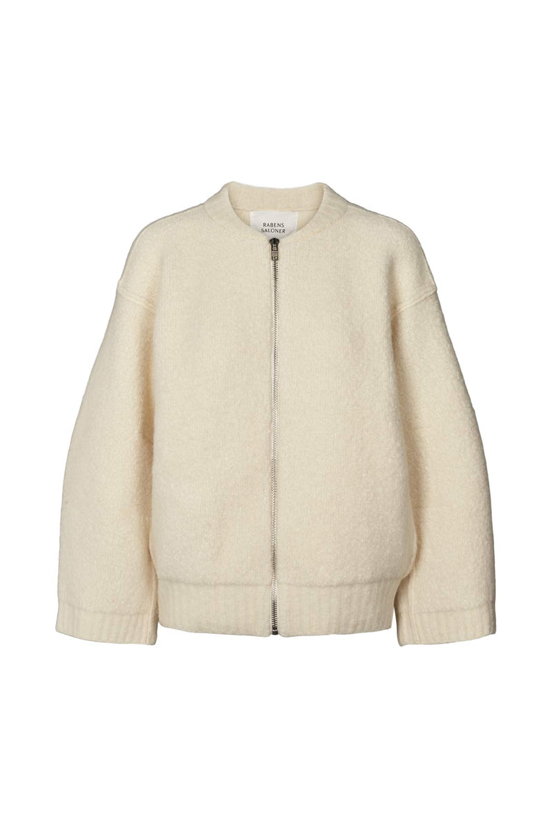 Sig - Sheep knit bomber jacket I Chalk