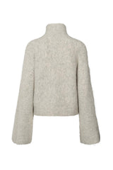 Hiam - Fluffy boxy sweater I Light grey melange