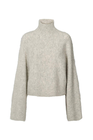 Hiam - Fluffy boxy sweater I Light grey melange