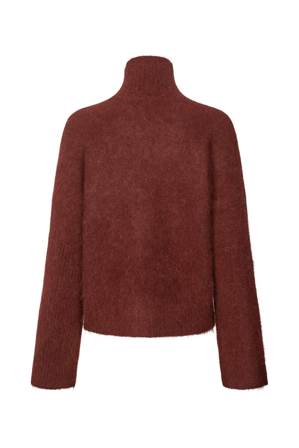 Hiam - Fluffy boxy sweater I Burgundy