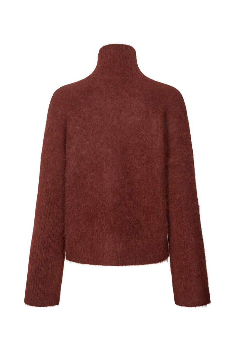 Hiam - Fluffy boxy sweater I Burgundy