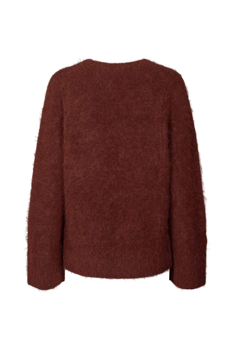 Lott - Fluffy split back sweater I Burgundy