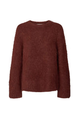 Lott - Fluffy split back sweater I Burgundy