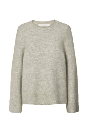 Lott - Fluffy split back sweater I Light grey melange