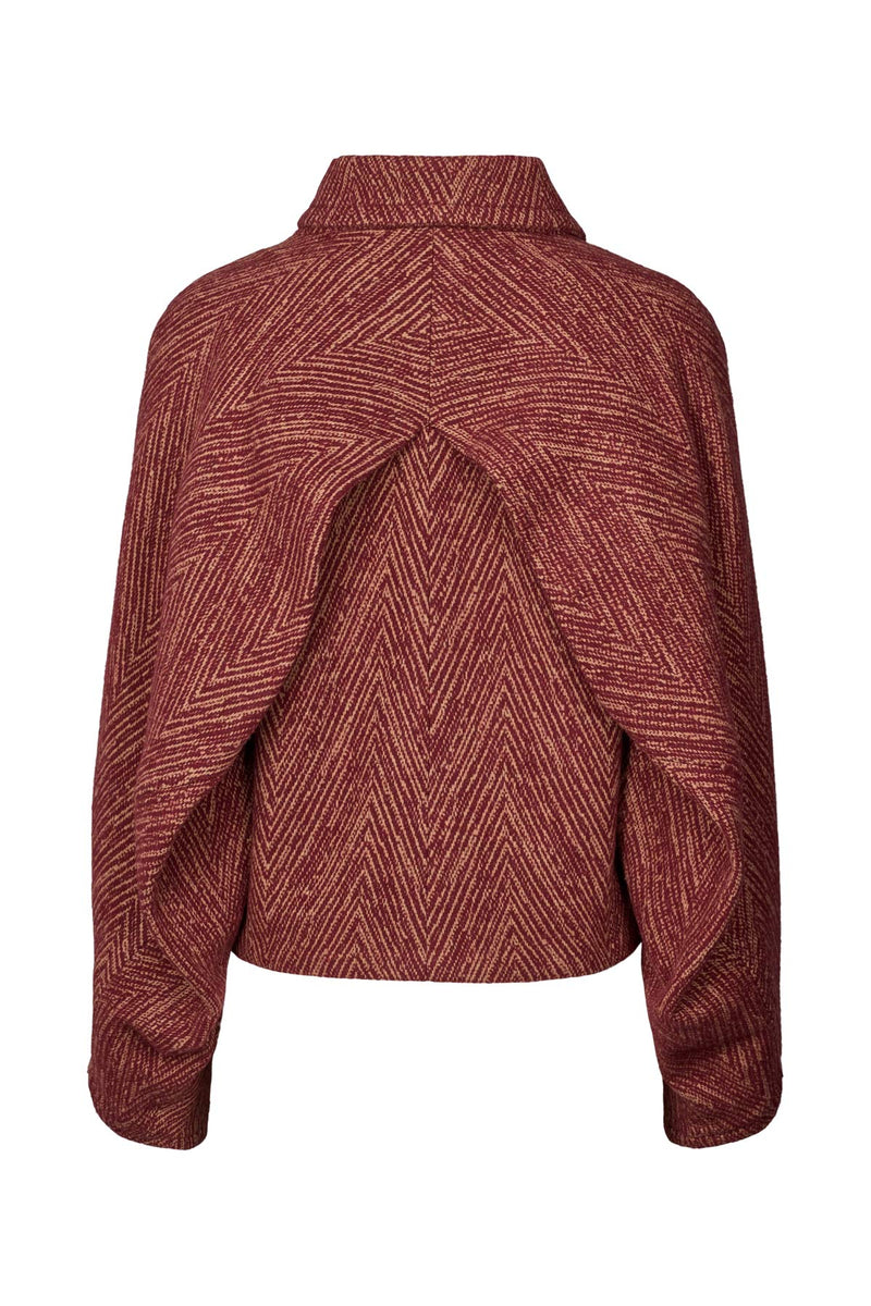 Lunna - Herringbone jacket I Burgundy combo