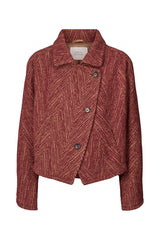 Lunna - Herringbone jacket I Burgundy combo