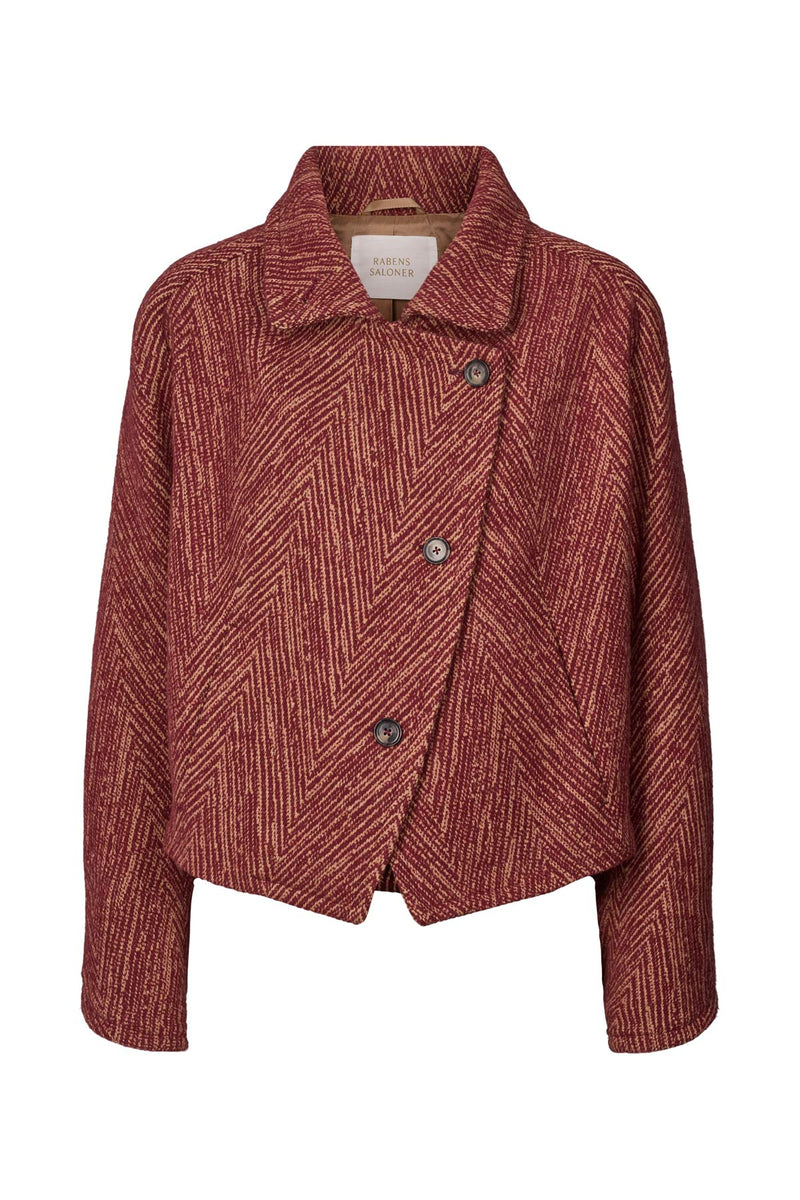 Lunna - Herringbone jacket I Burgundy combo