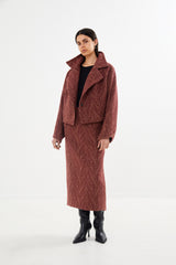 Lunna - Herringbone jacket I Burgundy combo