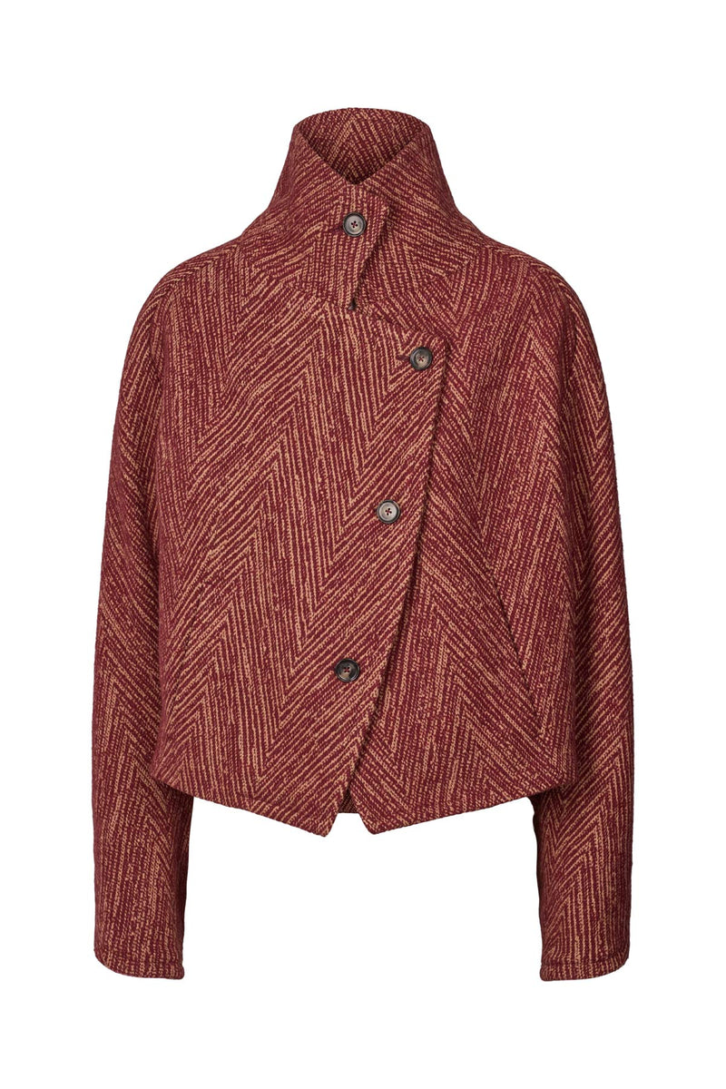 Lunna - Herringbone jacket I Burgundy combo