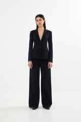 Zoe - Tailored wide leg pants I Black navy combo