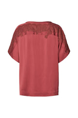 Serena - Solid lacey blouse I Burgundy