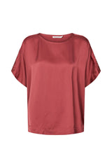 Serena - Solid lacey blouse I Burgundy