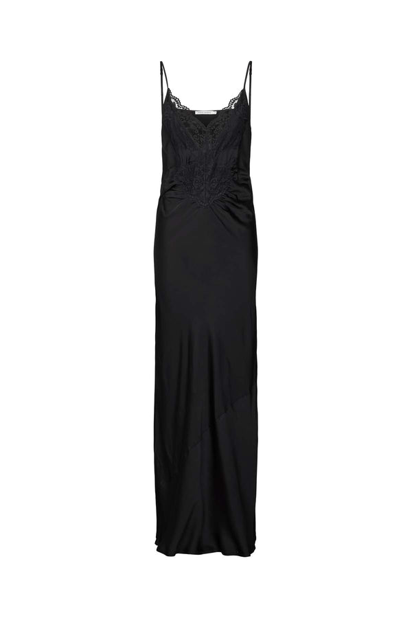 Antonella - Solid lacey string dress I Black