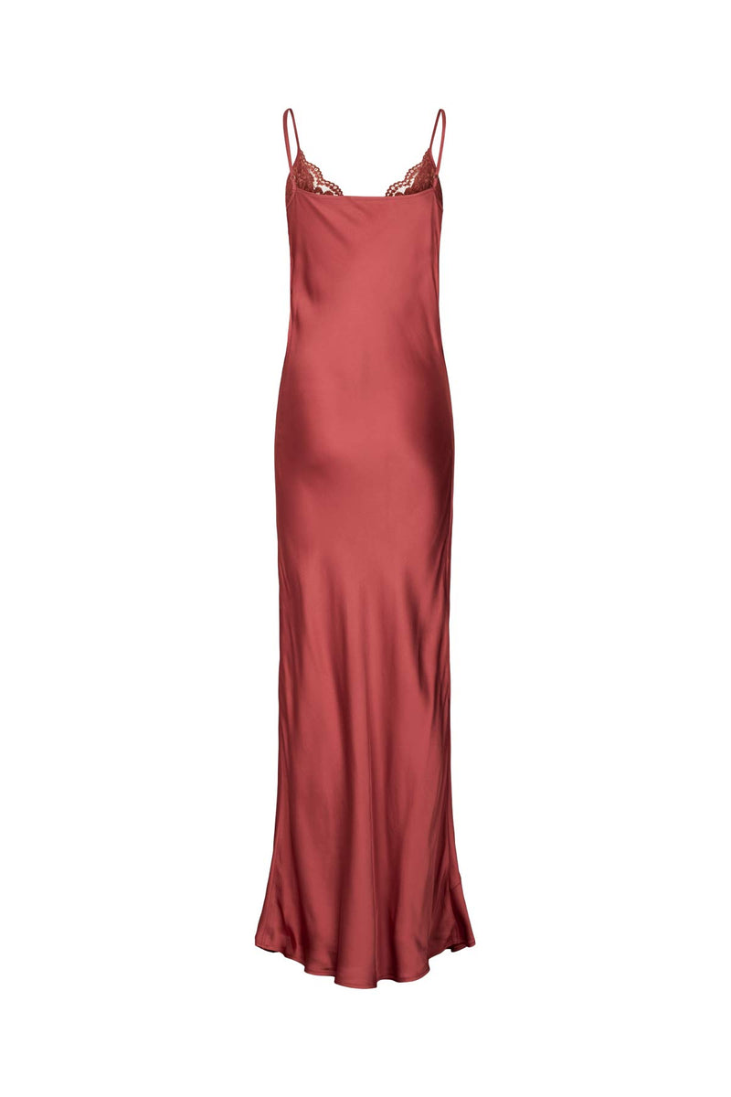 Antonella - Solid lacey string dress I Burgundy