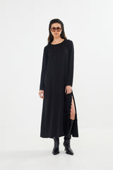 Annelie - Solid lacey dress I Black