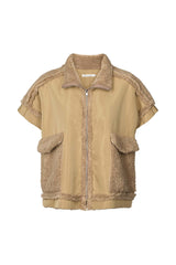 Tamys - Faux shearling tunic vest I Amber