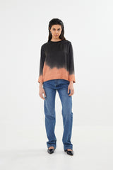 Coastal 3/4 sleeve top - Herta I Black peachy combo