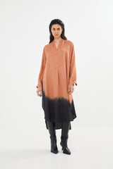 Coastal over size shirt dress - Lareen I Black peachy combo