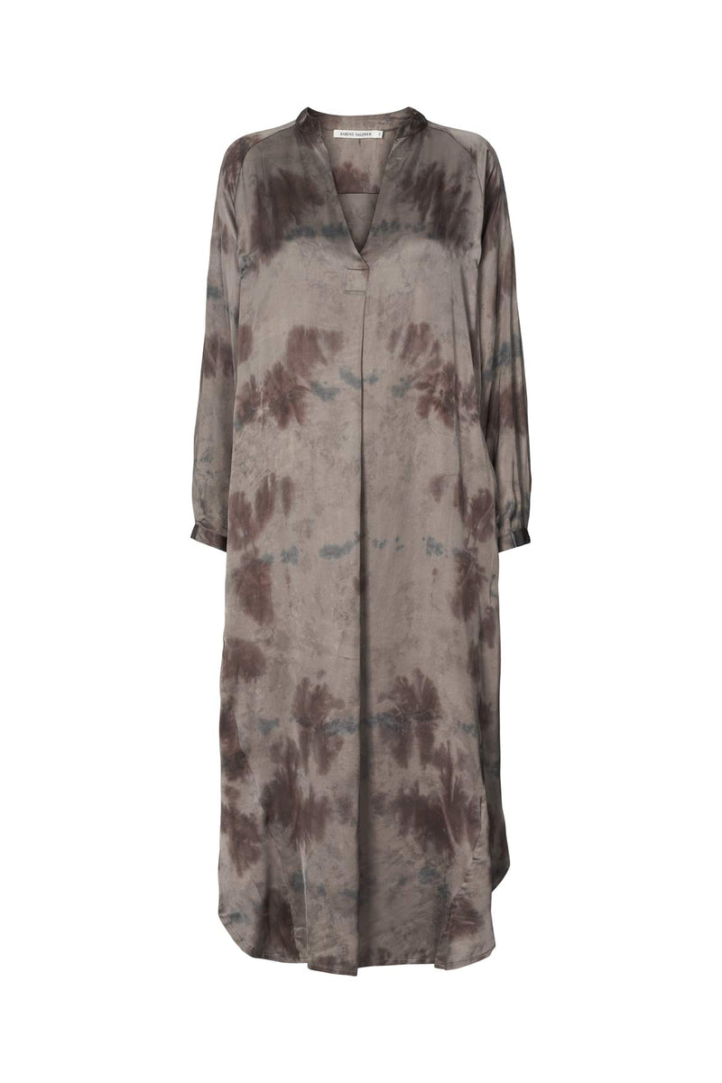 Houda - Mixture shirt dress I Asphalt combo