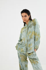 Isabelle - Mixture shirt jacket I Seaweed combo