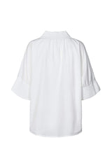 Oona - Poplin shirring blouse I White