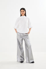 Oona - Poplin shirring blouse I White