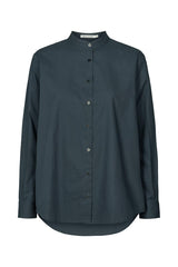 Jori - Poplin grandad shirt I Dark navy