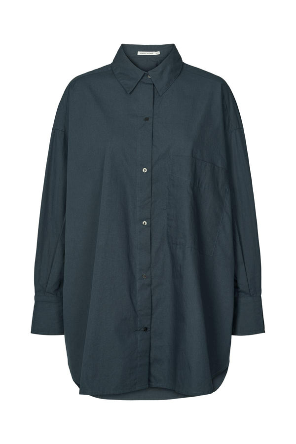 Noah - Poplin oversized shirt I Dark navy