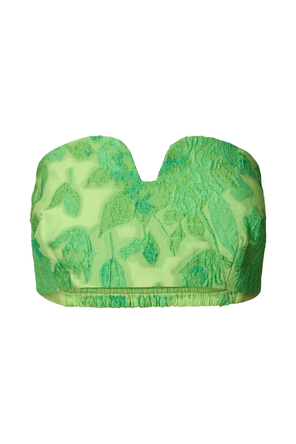 Luh - Clipped jacquard bandeau top I Viper green