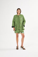 Rahlin - Pastel quilt coat I Stone green