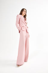 Zoe - Striped tailoring wide leg pants I Pink stripe