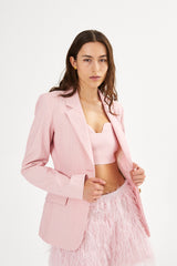 Helda - Striped tailoring jacket I Pink stripe