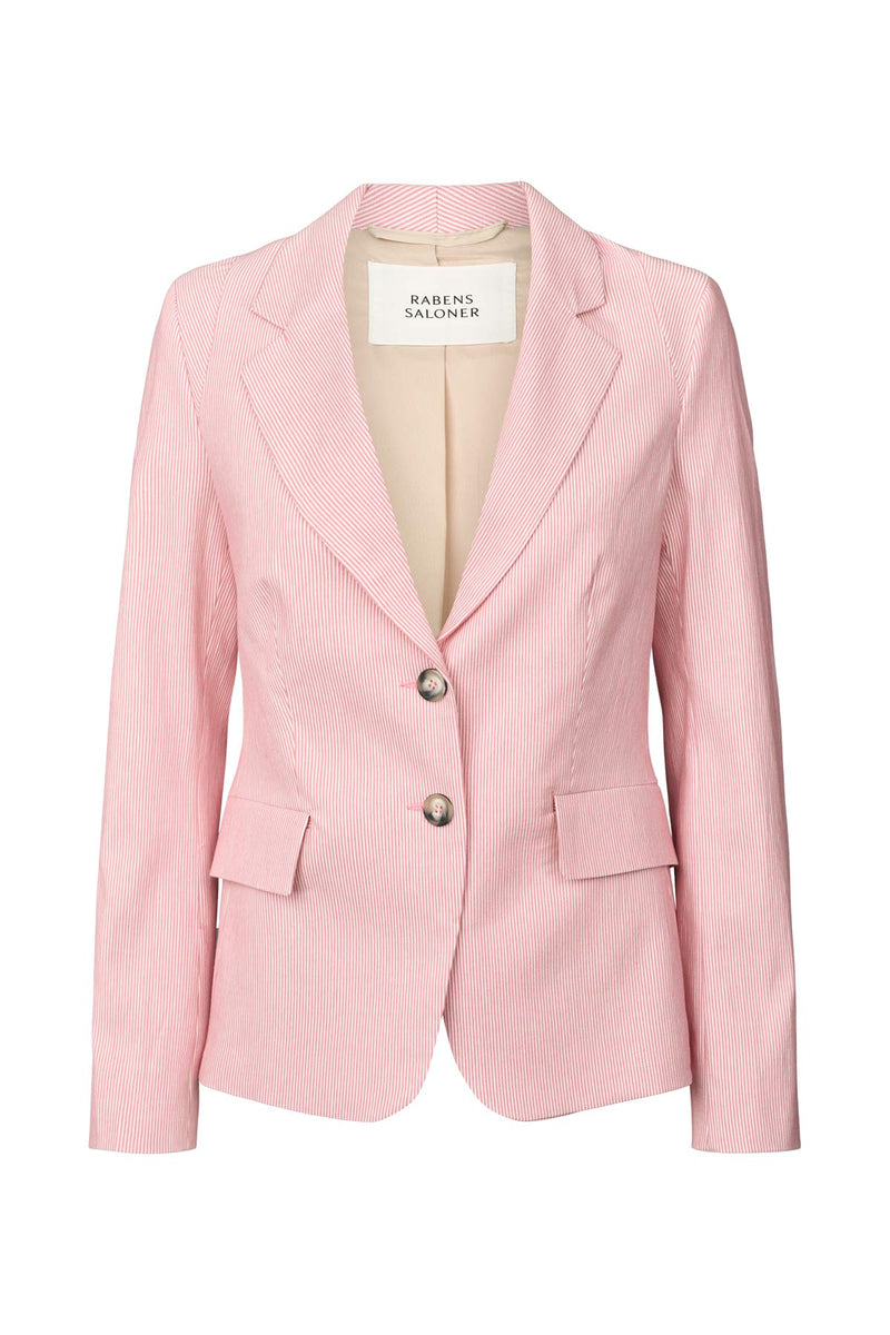 Helda - Striped tailoring jacket I Pink stripe