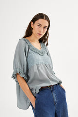 Dorita - Cotton angel top I Sage