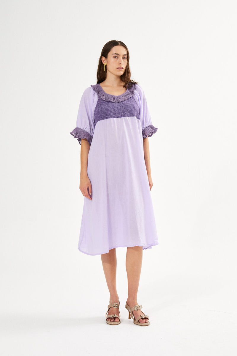 Dortia - Cotton short angel dress I Violet