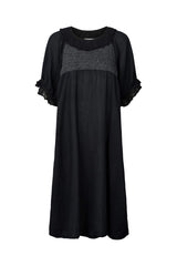 Dortia - Cotton short angel dress I Black