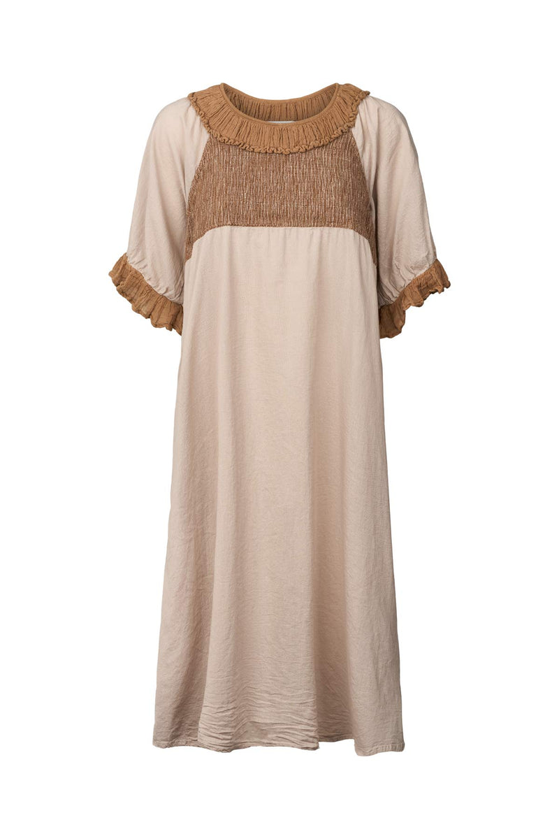 Dortia - Cotton short angel dress I Caramel