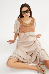 Dorothea - Cotton long angel dress I Sage