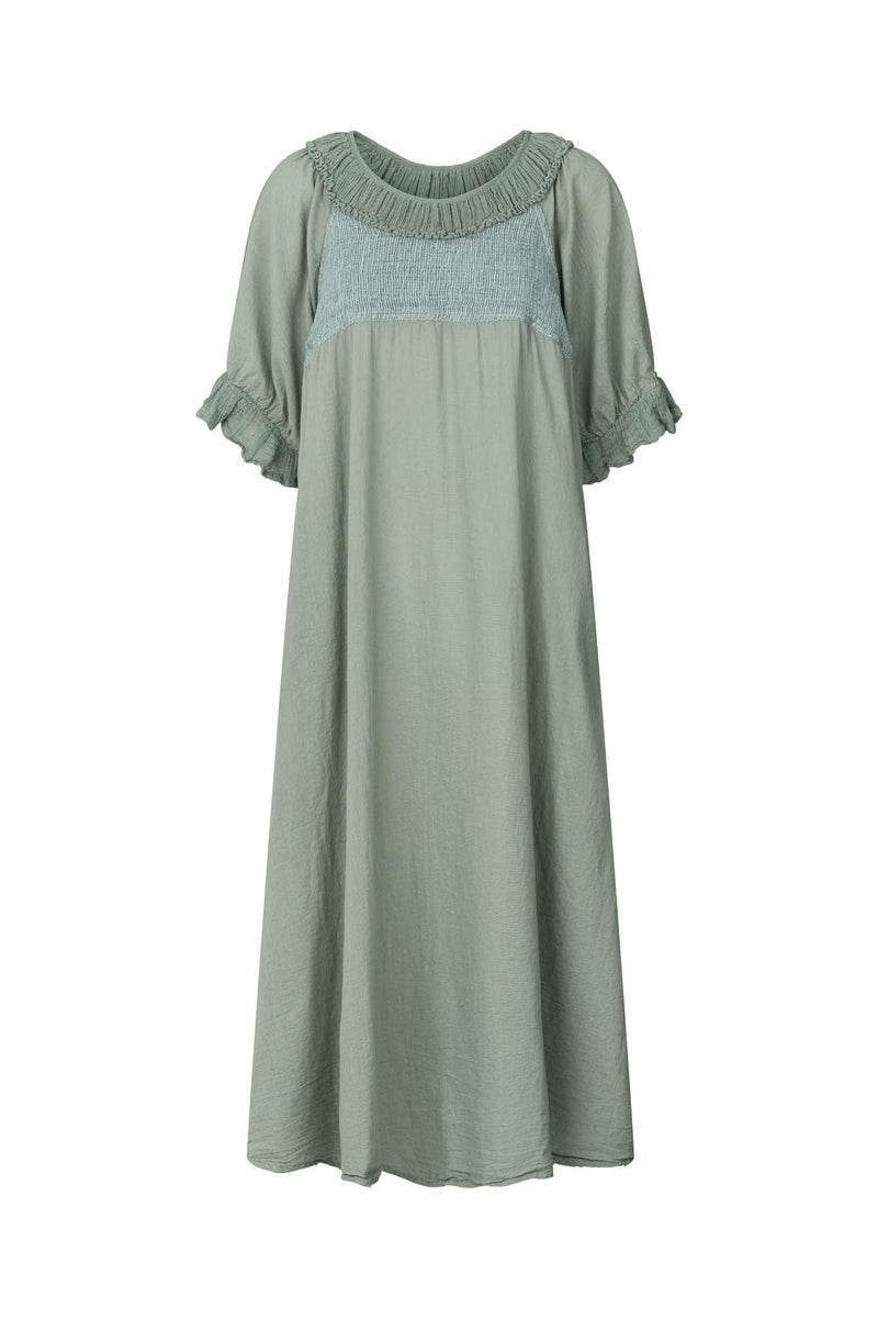 Dorothea - Cotton long angel dress I Sage