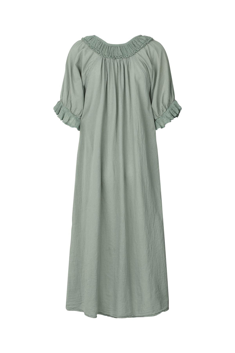 Dorothea - Cotton long angel dress I Sage