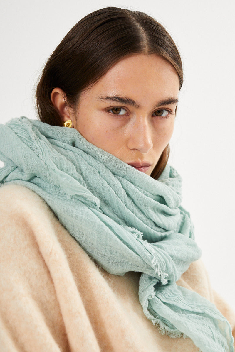 Dorde - Cotton gauze scarf I Sage